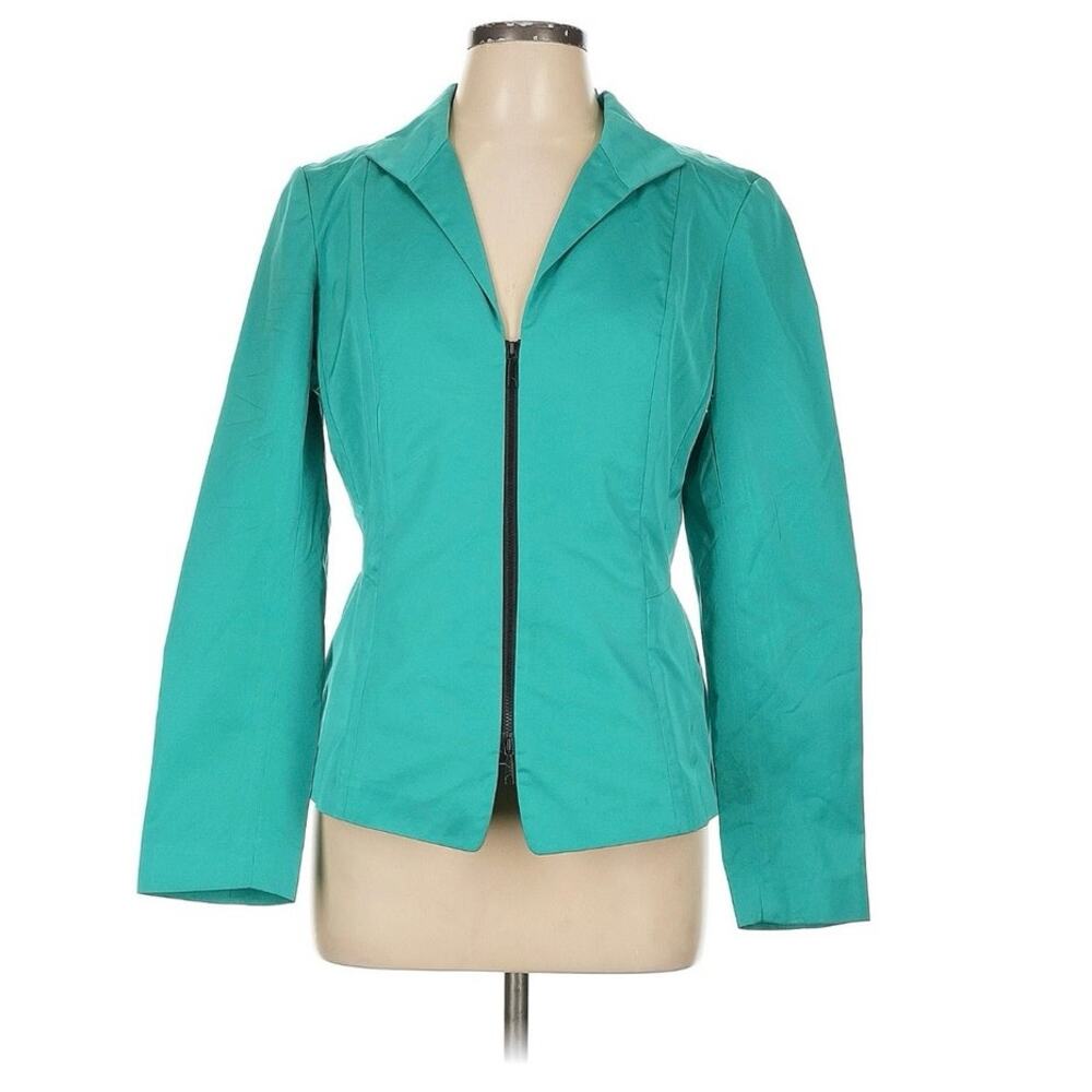 Lafayette 148 Teal Zip Blazer/Jacket - Size 10